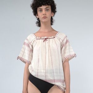 V.De.Vinster Kala Blouse SM Burgundy Stripe Shirt
